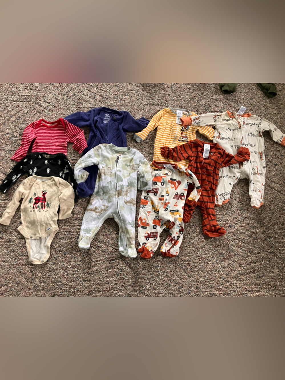 Mixed Baby Footed Pajama Bundle - Neutral & Autumn Prints